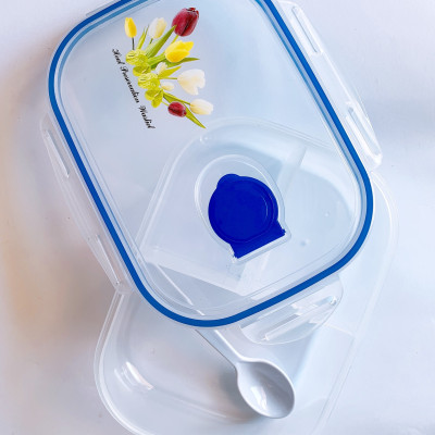 Hộp cơm trưa văn phòng 3 ngăn nhựa SOng Long cao cấp -Tặng kèm thìa phíp