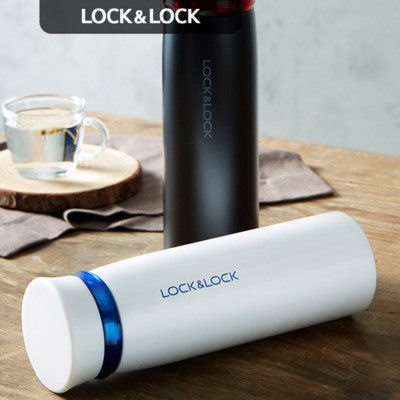 Bình Giữ Nhiệt 450ml Lock&Lock Feather Light màu trắng xanh LHC4131WB, Hàng chính hãng - JoyMall