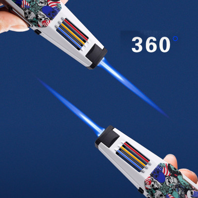 Vỏ Hột Quẹt Bật Lửa Jobon ZB-198 Khò Gas 1 Tia Mạnh Mẽ Không Tắt Trước Gió