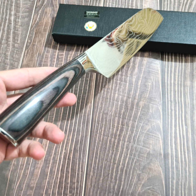 DAO - DAO BẾP NHẬT BẢN SANTOKU THÉP DAMASCUS MÃ A11 DT116 nt topcomshop vn