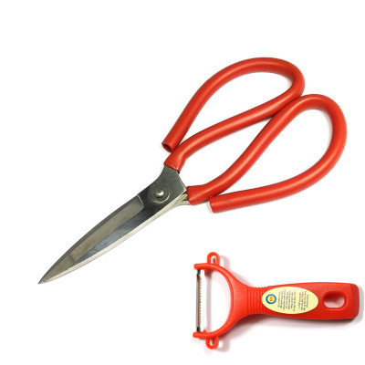 Kéo bếp inox loại lớn cao cấp tặng Dao bào nhựa đỏ cao cấp KD01 – Gia dụng bếp 