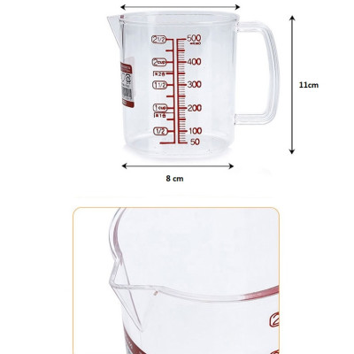 Ca đong có vạch chia Nakaya 500ml, vạch chia màu đỏ sáng, an toàn 100% không chì, rất dễ nhận đọc - nội địa Nhật Bản 