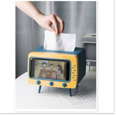 Hộp Đựng Khăn Giấy Di Động Kiêm Giá Đỡ Điện Thoại, Lưu Trữ Đa Chức Năng Cho Hộ Gia Đình - HÀNG CHÍNH HÃNG MINIIN
