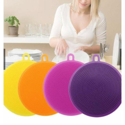 Miếng Rửa Chén Bát Xoong Nồi, Rau Củ Quả Đa Năng Silicon Có Lỗ Treo Nhỏ Gọn Tiện Lợi, Dễ Dàng Vệ Sinh