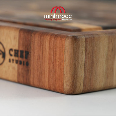[ Hàng chính hãng ]Thớt gỗ keo (Acacia) Chef Studio chữ nhật size 25 x 35 x 3.5cm, Dùng bằm, chặt, thái, trưng bày thực phẩm
