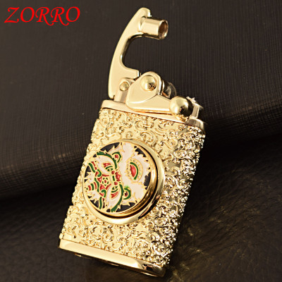 Vỏ Hột Quẹt Bật Lửa Xăng Đá Zorro Z592-618 Mở Nắp Đánh Lửa Tự Động