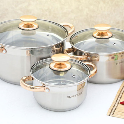 Bộ Nồi Inox 5 Đáy - Sunhouse Sh 781