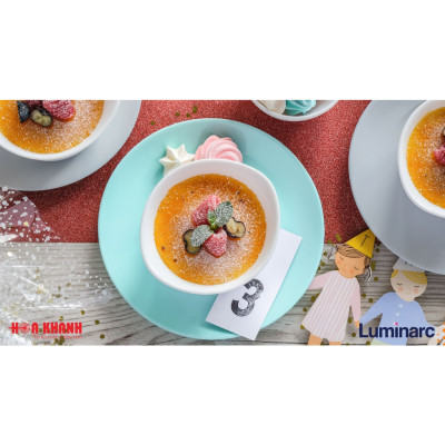 Đĩa Thủy Tinh Luminarc Diwali Light Turquoise 25cm đựng thức ăn, chịu nhiệt, cường lực - Bộ 3 đĩa - P2611