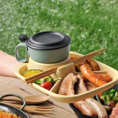 Cốc uống nước kèm nắp liền màu xanh nội địa Nhật Bản