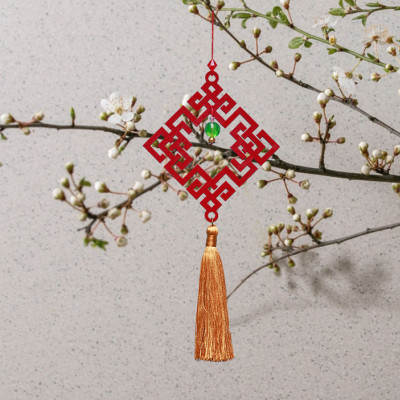 Bộ 11 dây treo trang trí Tết, phụ kiện handmade bằng gỗ sơn đỏ sang trọng , treo Mai, Đào, Lan- COMBO MIX11