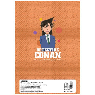 Vở B5 200 Trang Campus Conan Lovely Couple - Kẻ Ngang Có Chấm - NB-BCLC200