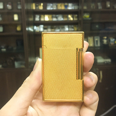 Vỏ Hột Quẹt Bật Lửa Upon D139V Họa Tiết Hình Ô Vuông Nhỏ Li Ti Màu Vàng Sang Trọng - Dùng Gas Đá Cao Cấp