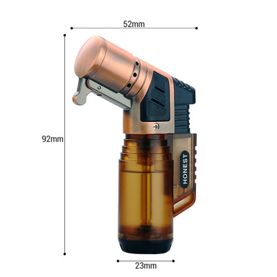 Vỏ Hột Quẹt Bật Lửa Gas Honest BCZ-779 Khò 3 Tia Cực Mạnh, Nhìn Thấy Lượng Gas Bên Trong - Nhiều Màu