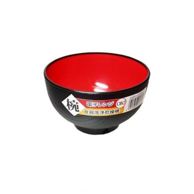 Combo 03 Bát ăn cơm Nakaya màu đen lòng đỏ - Nội địa Nhật Bản