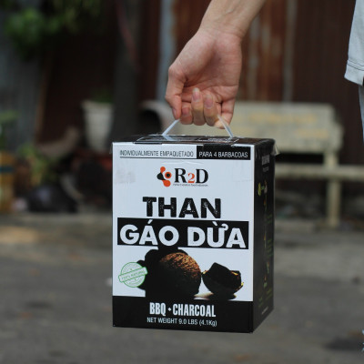 Than gáo dừa không khói chính hãng R2D hộp 4 KG than nướng BBQ an toàn cho sức khoẻ gia đình bạn