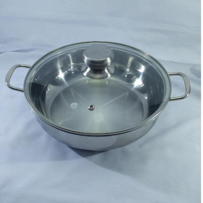 Chảo Lẩu Inox 3 Đáy Rainy  Dùng Được Cho Bếp Từ Nắp Kiếng- Hàng Chính Hãng -(XTT-CHAO 26-3DK)