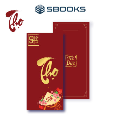 Combo 5 Cái Bao Lì Xì Thiết Kế Chữ Phúc, Tài, Phát, Lộc, Thọ - Tết Việt 2025 Giấy Cứng C150 Siêu Dày Dặn - SBOOKS