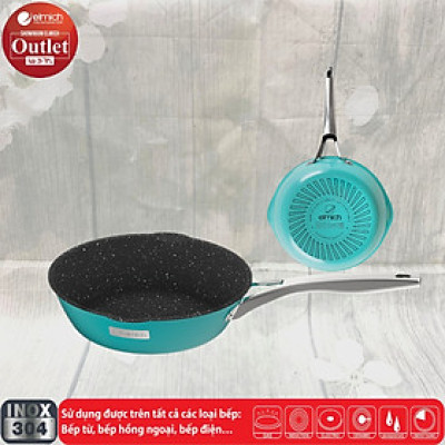 Chảo Xào Rán Chống Dính Inox 304 Liền Đáy Elmich Hera 8105 20cm/8106 24cm/8107 26cm/8108 28cm
