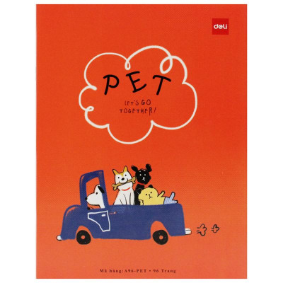 Tập Học Sinh - 4 Ô Ly Vuông - 96 Trang 120gsm - Deli CNA96-PET (Mẫu Bìa Giao Ngẫu Nhiên)