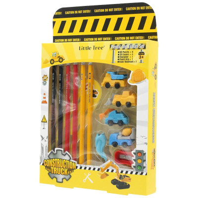Bộ Dụng Cụ Học Tập Xe Công Trình Construction Truck - Little Tree GP8021-E (13 Chi Tiết)
