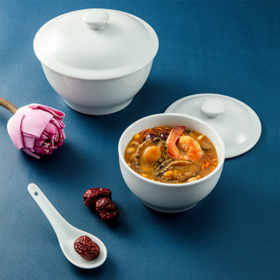 Combo Thố tiềm hầm gà và Thìa lỗ sứ Long Phương 