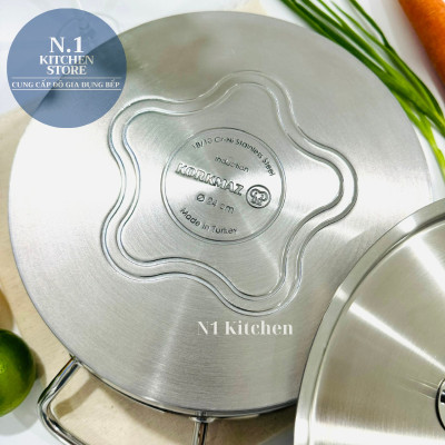Nồi inox cao cấp Korkmaz Proline 4.5 lít thân thấp - A1170 - Hàng Chính Hãng