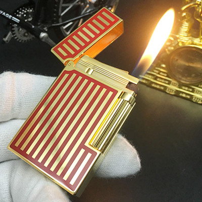 Vỏ Hột Quẹt Bật Lửa Upon Gas Đá D123V Họa Tiết Sơn Mài Hoa Văn Kẻ Dọc Đẹp Độc Lạ - Dùng Gas Đá Cao Cấp