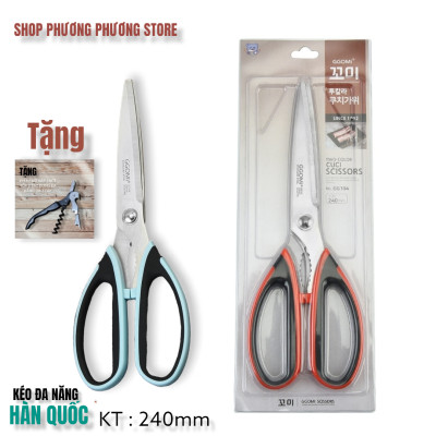 Kéo Xịn GGOMI Hàn Quốc Nhà Bếp Kéo Cắt Gà Cắt Đồ Đa Năng Cao Cấp ( Tặng Khui Hộp 3 in 1 )