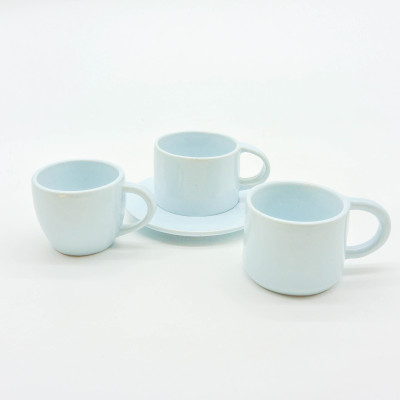Bộ Ly Cà-Phê Morning 03 + Dĩa Lót - Màu Pastel