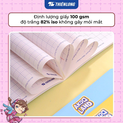 Combo 5/10 Tập học sinh chống lóa 48 trang 4 ô ly vuông 2.5mm 100gsm Thiên Long NB-115/AK - PB Akooland - Mẫu ngẫu nhiên
