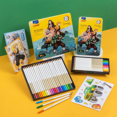 Hộp 12 Bút Chì Màu Thanh Gươm Diệt Quỷ - Colokit CPC-C042/DS - Hộp Thiếc