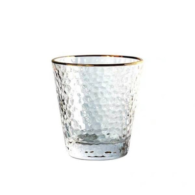 BỘ 6 CỐC THỦY TINH CRYSTAN  VÂN NHÁM VIỀN VÀNG CAO CẤP - ANTH447