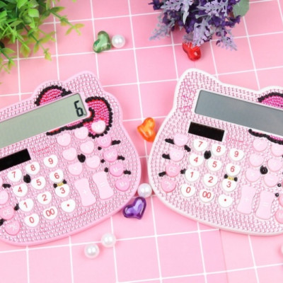 Máy tính cầm tay, máy tính bỏ túi Kitty đính đá dễ thương