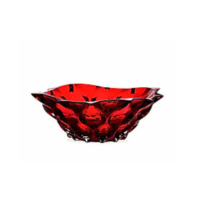 Tô pha lê Bohemia Samba đỏ 30.5cm Hàng chính hãng