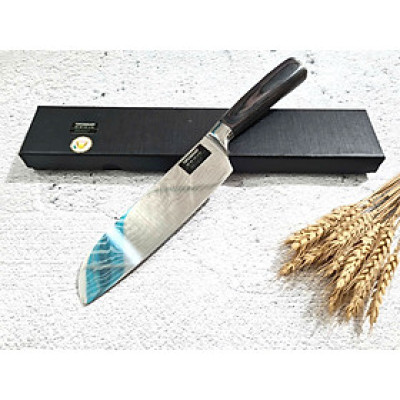 DAO - DAO BẾP NHẬT BẢN SANTOKU THÉP DAMASCUS MÃ A1 DT116 nt topcomshop vn