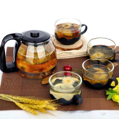 Bộ Bình Lọc Trà Kèm 4 Ly Thủy Tinh Thiết Kế Sang Trọng, Dễ Dàng Vệ Sinh