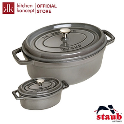 Staub - Nồi oval màu xám - 27cm (3.2L)