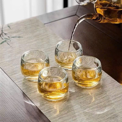 Bộ 6 Ly Chén Thủy Tinh Pha Lê Uống Trà Decor Trang Trí Dung Tích 80ml - HÀNG CHÍNH HÃNG MINIIN