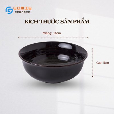 Bát Tô Nông 17x8cm men cánh gián - Tô Nông Men Cánh Gián