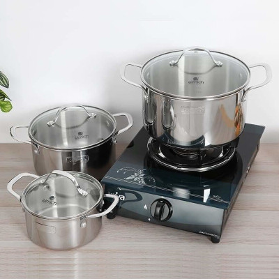 Bộ nồi inox 3 lớp đáy liền Elmich 2103OL size 18,20,26cm