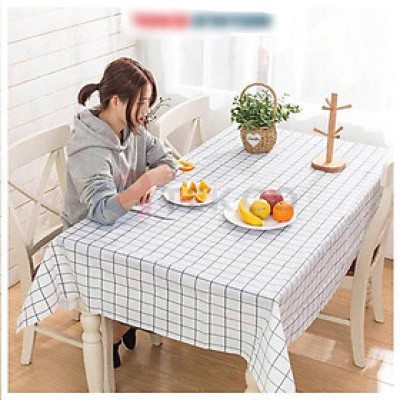 Khăn Trải Bàn In Hoa Văn Sọc Caro  180cm  x 140cm – Trang Trí Không Gian Bếp Thanh Lịch & Hiện Đại