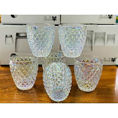 BỘ 6 CỐC THỦY TINH UỐNG NƯỚC VÂN ĐÁ CÁO CẤP