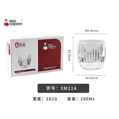 Bộ 6 Cốc Thủy Tinh Red Cherry Cao Cấp 260ml, Ly Chịu Nhiệt - HÀNG CHÍNH HÃNG MINIIN