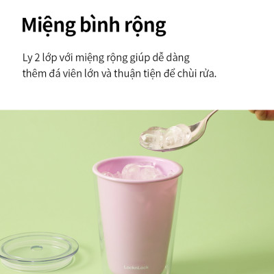 Ly nhựa 2 lớp LocknLock Bubble Tea Cold Cup HAP529 720ml, Hàng chính hãng, kèm ống hút trân châu - JoyMall