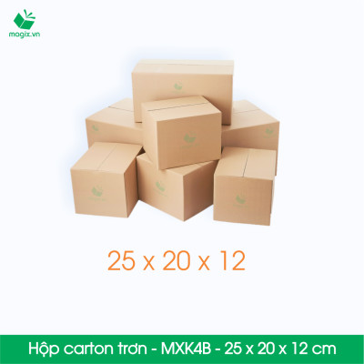 MXK4B - 25x20x12 cm - 60 Thùng hộp carton trơn đóng hàng