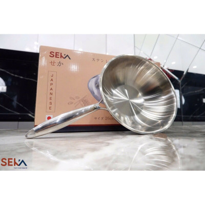 Chảo Inox Sâu Lòng Seka TriMax SK6050 Size 26 - 28cm - Hàng Chính Hãng