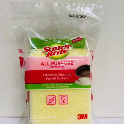 Lưới cọ rửa chén đa năng 3M SCOTCH-BRITE, 90mm x 105mm, 2 miếng/gói