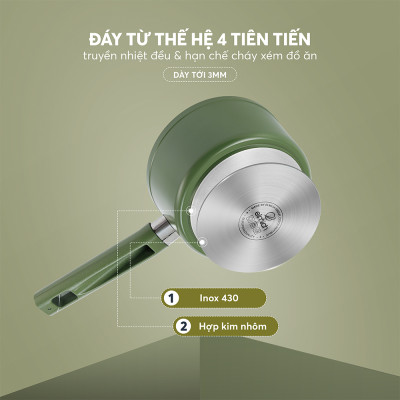 Quánh phủ sứ an toàn Elmich Olive EL-5523OV16 size 16cm