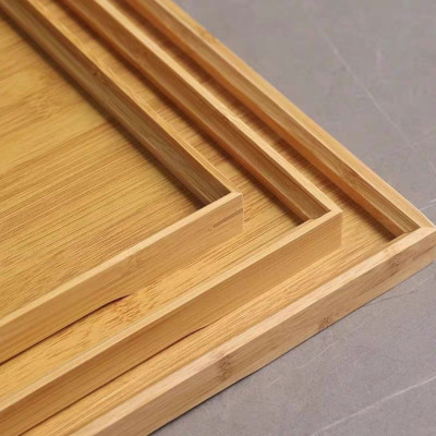 Khay gỗ tre ghép đựng trà đạo, đựng thức ăn ẩm thực hình chữ nhật - An toàn, cao cấp, chắc chắn - Hàng sản xuất chuẩn tre Việt Nam 