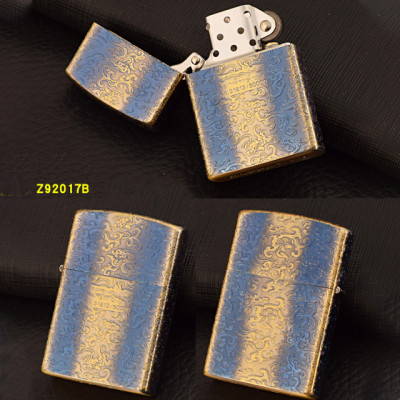 Vỏ Hột Quẹt Bật Lửa Xăng Đá Zorro Z92017B Họa Tiết Hoa Văn In Logo - Dùng Xăng Bấc Đá Cao Cấp